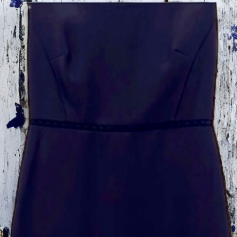 Ann Taylor Blue Career Dress Sleeveless Ruffle Hem Work Sheath Dress Size 12 - Picture 8 of 13